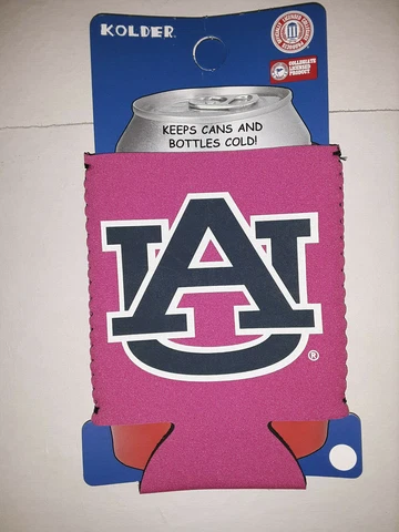 Auburn Tigers NCAA Kolder Pink Can Collapsible Koozie ( Set Of 4 ) Cover