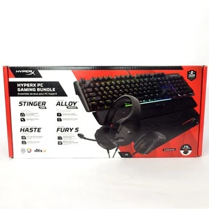 HyperX PC Gaming Bundle with Keyboard, Mouse, Mouse Pad & Headphones - Picture 1 of 4