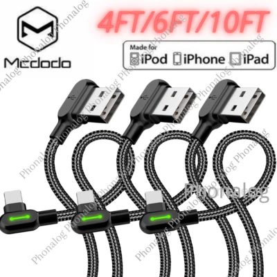 Mcdodo 3Pack 90 Degree Elbow USB Cable Charger Cord For iPhone 14 13 12 11 8 6 X - Image 1 of 4