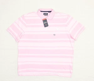 New Chaps Men Polo Shirt Short Sleeve Striped Natural Stretch Size 2XL Cotton - Picture 1 of 8