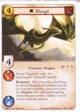 3 x Rhaegal AGoT LCG 1.0 Game of Thrones Queen of Dragons 24