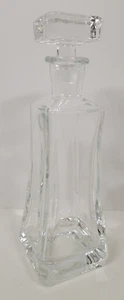 Heavy Crystal Wine Decanter Square Whiskey Bottle 11.5" x 3.5" - Picture 1 of 15