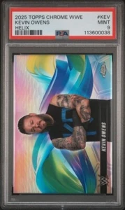 2025 Topps Chrome WWE - Kevin Owens #HLX-KEV (Helix) PSA 9 - Picture 1 of 2