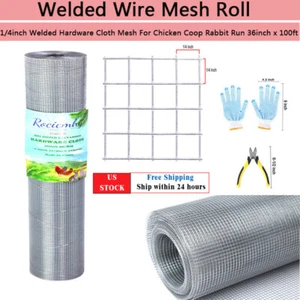 Valla de alambre soldado galvanizado de 1/4 de pulgada 36 pulgadas x 100 pies de tela de hardware  - Imagen 1 de 9