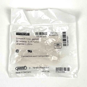 HUMMEL 7010901001 Penna crimpatrice 1 mm tornita 0,14-1,0 mm² placcata oro (VE 100 pz.), confezione originale - Foto 1 di 2