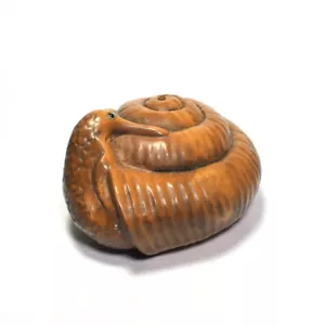 Netsuke Schnecke Antik Japanisch Buchsbaum Vintage Ojime Edo Japan 8397 - Bild 1 von 9