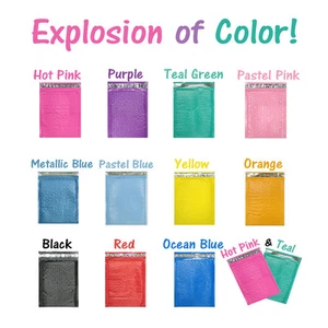 8,5x12 farbige Poly-Blasen-Mailer rosa, blaugrün, 8x12 Versand Briefumschläge #2 - Bild 1 von 68