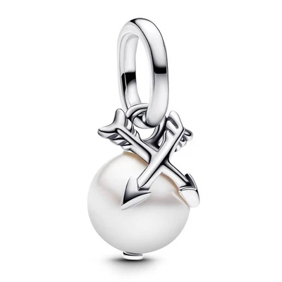 PANDORA Schmuck Mini Charm Anhänger Silber Perle und Pfeile 793687C01 - Bild 1 von 2