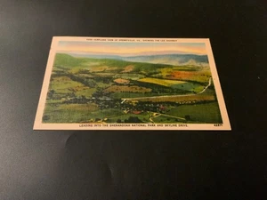 Sperryville, VA. ~ Airplane View - Lee Highway- Linen -Unposted Vintage Postcard - Picture 1 of 2