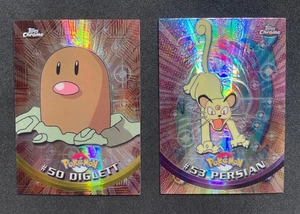 2000 Topps Chrome Pokemon TV Animación Spectra Diglett #50 Persian #53 *LP - Imagen 1 de 10