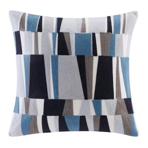 Ink+Ivy Lars Embroidered Stripe Decorative Pillow, 20 x 20, Duck Feather - Picture 1 of 8