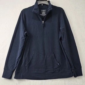LL Bean Women's Ultrasoft Sweats Quarter Zip Pullover Sweatshirt Blue Size L - Picture 1 of 13