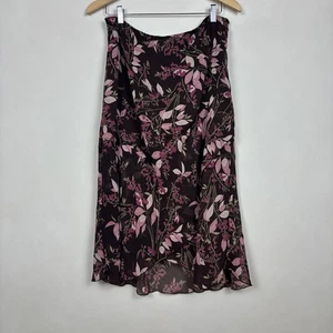 Vintage Women’s Forest Fairy Skirt Brown Pink Floral Sz 16 Y2K Cottage Fairycore - Picture 1 of 9