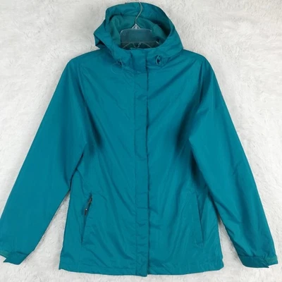 Chaqueta Swiss Alps para mujer con capucha para correr verde azulado ligera cremallera frontal forro de malla S Foto 1 de 4