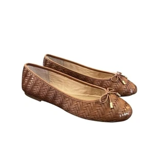 Lauren Ralph Lauren Jayna Woven Leather Slip On Ballet Flats Classic NEW 8.5 - Picture 1 of 10