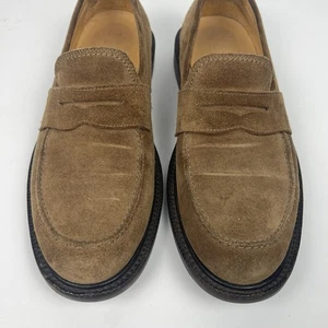 J Crew Schuh Herren 9H Klassisch Penny Halbschuhe Hellbraun Wildleder Leder Hergestellt in Italien - Bild 1 von 12