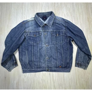 Tommy Jeans Hombre Azul Envejecido Retro Y2K Trucker Denim Jean Chaqueta XXL - Imagen 1 de 17
