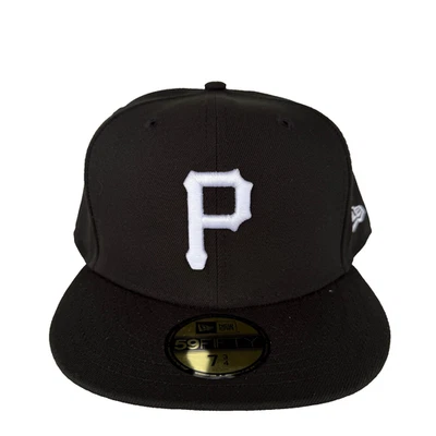 New Era 59Fifty Fitted Hat Pittsburgh Pirates Basics Black Cap  Size 7 3/4 - Image 1 of 4
