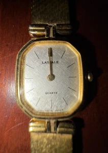 Vtg Ladies Lassale Seiko Ultra-Slim Gold Tone Watch New Battery - Picture 1 of 5