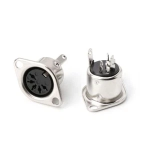 1PC DIN 3 4 5 6 7 8PIN Panel Mount Female Jack Adapter MIDI Cable Pin Connector - Picture 1 of 3