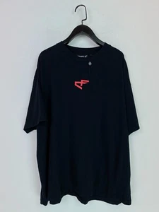 Chosenfewath Black Plain T Shirt Red Logo Crew Neck Short Sleeve UK L - Picture 1 of 10