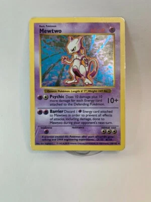 Mewtwo	10/102	Base Set	SHADOWLESS	1999	WOTC	Hologram	Rare	LP - Image 1 of 4