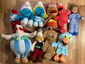 Lot Plush Antique Smurfs, Sesame Street, Park Asterix & Obelix Nicholas - Picture 1 of 3