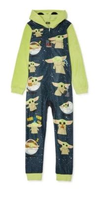 NWT 1-Piece Boys 10-12 Star Wars Yoda Union Zip up Sleeper Pajama Pajamas - Image 1 of 3