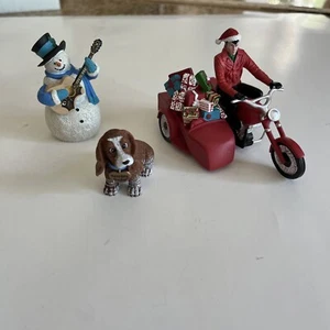 Raro HAWTHORNE VILLAGE HAPPY HOLIDAYS GRACELAND Love Me Tender Hound motocicleta - Imagen 1 de 14