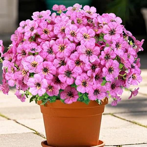 Artificial Flowers for Outdoors, 12 Bundles UV Resistant Fake Plants Outdoor No  - Picture 1 of 12