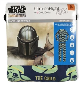 Star Wars Thermal Underwear Boys Small 6-7 the Mandalorian Shirt Pant PJ Yoda - Picture 1 of 2