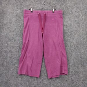 Nike Sweat Shorts Womens M Medium Pink High Rise Flat Front Lined Drawstring 