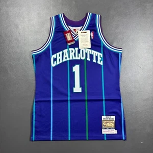 100% Authentic Muggsy Bogues Mitchell Ness 94 95 Hornets Jersey Size 44 L Mens - Picture 1 of 6