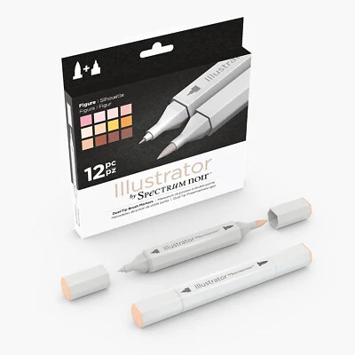 Spectrum Noir ILLUSTRATOR FIGURE Twin Nib Marker Pen 12pk ** SALE 55% OFF ** - Image 1 of 4