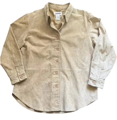 Vintage 90’s Bagatelle Women's Beige Suede 100% Leather/Jacket Shirt Medium EUC! - Image 1 of 4