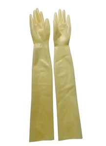 Guantes largos de látex transparente moldeado látex ópera larga sin pegamento talla M,L - Imagen 1 de 3