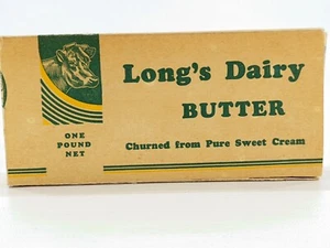 1938 Long's Dairy Butter Box Churned from Pure Sweet Cream - Picture 1 of 6