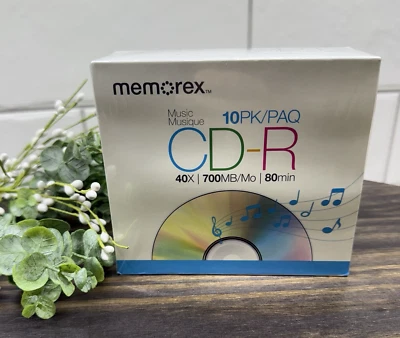 Memorex Music 10 Pack CD-R 40X 700MB 80Min Recordable Blank Media CDS Sealed New - Image 1 of 4