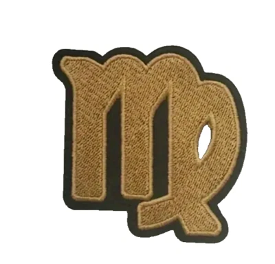VIRGO - GOLD/BLACK - Astrology Zodiac Sign Horoscope Iron-On Embroidered Patch - Image 1 of 4