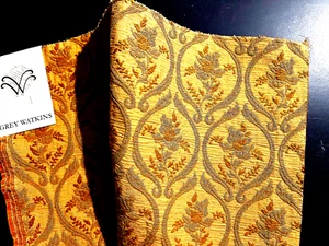 Grey Watkins Reversible Canvas Upholstery Fabric Gold Yellow brown Beige Vintage - Picture 1 of 8