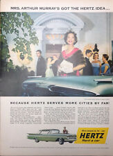 Vintage Green 1959 Chevy Impala Hertz Rent A Car Mrs Arthur Murray Print AD