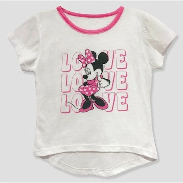 18M Disney Minnie Mouse Camiseta Manga Corta Día de San Valentín Blanco Nuevo Con Etiquetas Amor Foto 1 de 1