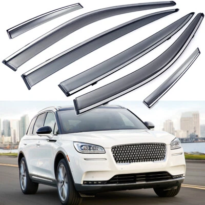 6pcs Window Vent Visor Wind Deflector Rain Guards for 2020-2025 Lincoln Corsair - Image 1 of 4