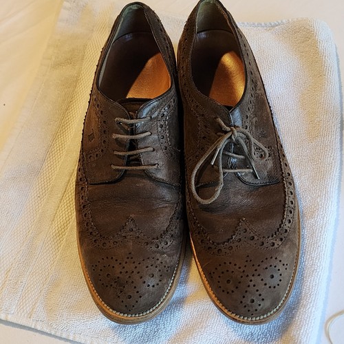 TOD’S Scarpe eleganti Tod's da uomo Oxford Brogue in pelle scamosciata colore marrone taglia 10