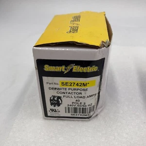 SMART ELECTRIC SE2742M DEFINITE PURPOSE CONTACTOR; 2 POLE, MULTI-VOLT, 50/60HZ - Picture 1 of 8