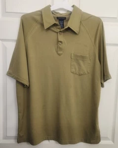 KnightsBridge Shirt Mens L Large Short Sleeve Polo Collared Olive Green FREE S/H - Picture 1 of 15