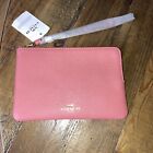 Coach Leather Taffy Pink Zip Pouch Wristlet New