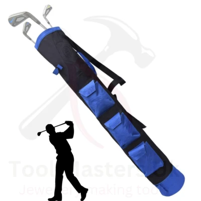 TOOLS MASTERS UK Vielseitige leichte 34" faltbare Golf-Tragetasche mit 3 Taschen, doppelten Riemen