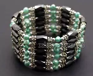 "Pulsera de perlas azul natural barroca de 4-5 mm para mujer con pulsera magnética de 38""" - Imagen 1 de 5
