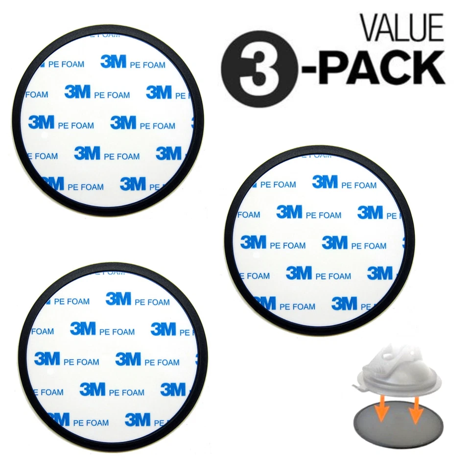 PACK de 3 unidades disco base adhesivo de montaje en ventosa para teléfono soporte GPS Foto 1 de 4